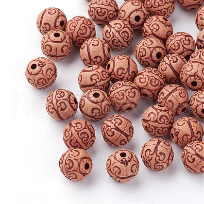 Imitation Wood Acrylic Beads SACR-Q186-03-1
