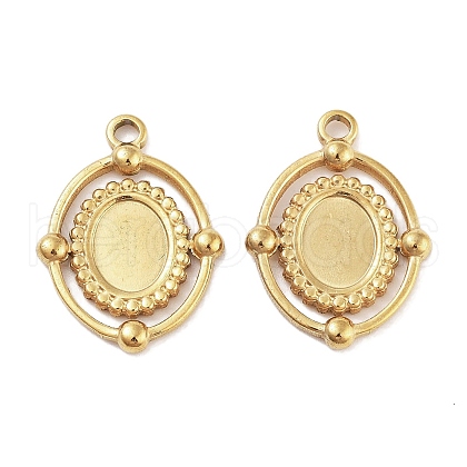 304 Stainless Steel Pendant Cabochon Settings STAS-P364-07G-1