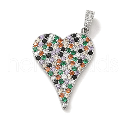 Brass Micro Pave Cubic Zirconia Pendants KK-H455-40P-1