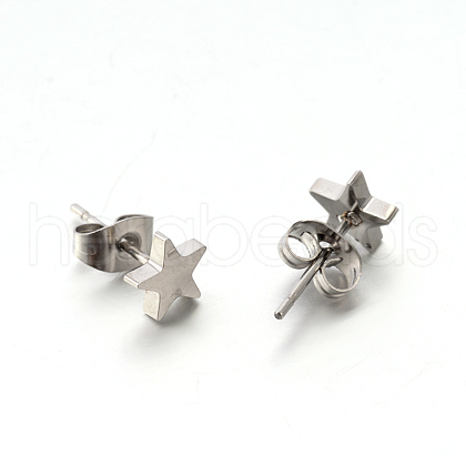 304 Stainless Steel Ear Studs EJEW-P045-05P-1