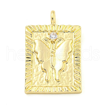 Brass Micro Pave Clear Cubic Zirconia Pendants FIND-Z044-06B-1