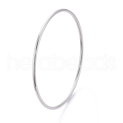 304 Stainless Steel Plain Bangles For Women BJEW-N033-02P-1