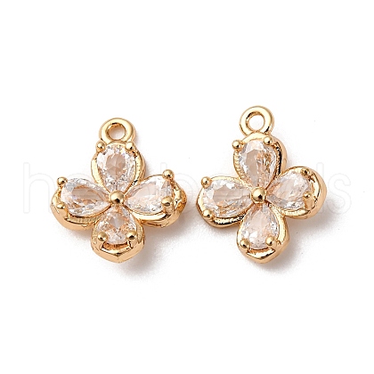 Brass Pave Clear Cubic Zirconia Charms KK-Z112-37G-1
