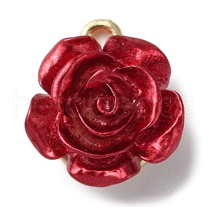 Opaque Resin Rose Pendants X-PALLOY-Z016-02G-1