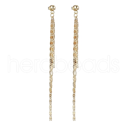 Brass Tassel Chain Drop Earrings for Women EJEW-JE05745-1