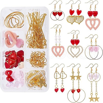 SUNNYCLUE DIY Heart Themed Earring Making Kits DIY-SC0001-42-1