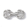 Rack Plating Brass Micro Pave Clear Cubic Zirconia Fold Over Clasps KK-NH0002-03B-P-1