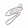 Non-Tarnish 304 Stainless Steel Twist Bar Link Chain Necklace for Women NJEW-E081-05P-1