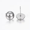 Tarnish Resistant 304 Stainless Steel Stud Earrings STAS-H376-72-2