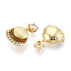 Brass Micro Pave Cubic Zirconia Pendants KK-N265-19G-2