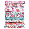 WADORN 40 Yards 10 Styles Flat Flower Printed Polyester Elastic Cord OCOR-WR0001-48-1