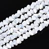 Electroplate Opaque Glass Beads Strands GLAA-N022-4mm-03-1