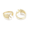 Brass Micro Pave Clear Cubic Zirconia Cuff Rings X-RJEW-F103-13K-G-2