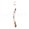 Chakra Natural Dyed Agate Piece Hanging Ornament HJEW-R126-01A-1