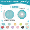 HOBBIESAY 5 Bags Transparent Frosted Glass Beads GLAA-HY0001-36B-2