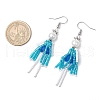 Handmade Glass Seed Beads Dangle Earrings EJEW-MZ00447-01-3