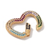 Rack Plating Brass Micro Pave Cubic Zirconia Twister Clasps KK-NH0002-11G-02-2