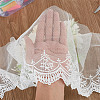 DELORIGIN 5 Yards Milk Fiber Gauze Embroidery Lace Ribbon Trims Fabric DIY-DR0001-57-3