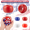 SOFPLATE 800Pcs 4 Colors Opaque Plastic Beads KY-SP0001-05-2