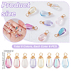 64Pcs 8 Colors Copper Wire Wrapped  Handmade Lampwork Charms PALLOY-GA00002-2