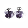 Faceted Transparent Glass Charms GLAA-T024-06A-2