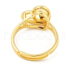 Heart with Letter Rack Plating Brass Micro Pave Cubic Zirconia Adjustable Rings for Women RJEW-I105-06G-D-3