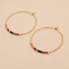 Glass Seed Beaded Hoop Earrings XS8443-7-1