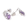 Rack Plating Brass Micro Pave Cubic Zirconia Stud Earrings EJEW-I304-03P-01-2