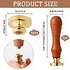 CRASPIRE 4Pcs 4 Styles Valentine's Day Theme Golden Tone Brass Wax Seal Stamp Head AJEW-CP0007-49A-05-2
