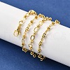 Brass Oval and Rondelle Link Chain Necklaces NJEW-M108-32G-5