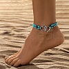 Double Heart Alloy Link Stretch Anklets WGCB0A2-03-1