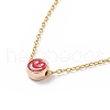 5Pcs 5 Colors Alloy Enamel Smiling Face Pendant Necklaces Set with 304 Stainless Steel Chains for Women NJEW-JN03995-3