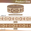 25M Polyester Jacquard Flower Ribbon OCOR-WH0088-82A-2
