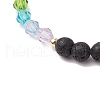 3Pcs 3 Colors Natural Lava Rock Beads Stretch Bracelets BJEW-JB11595-5