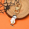 Halloween Skeleton Alloy Enamel Pendant Decoration HJEW-YW00033-01-1