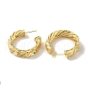 Rack Plating Twist Ring Brass Stud Earrings for Women EJEW-P272-02G-2