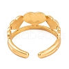 PVD Vacuum Plating 304 Stainless Steel Heart Cuff Rings for Women RJEW-G316-03G-3