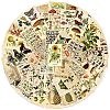 100Pcs Retro PVC Self Adhesive Floral Cartoon Stickers X-STIC-B001-05-2