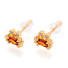 Crab Brass Micro Pave Cubic Zirconia Stud Earrings EJEW-T047-40G-1
