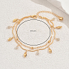 Tropical Iron Crystal Rhinestone Leaf Tassel Double Layer Anklets for Women's Beach Party GF3262-3
