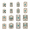 16Pcs 8 Styles Synthetic Turquoise Pendants FIND-TA0003-26-11