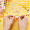 BENECREAT 16Pcs 16 Style Bees & Flower Theme Alloy Enamel Wine Glass Charms AJEW-BC0003-91-3