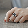 Round with Knot Pattern Brass Finger Rings FS-WG1EEAC-06-3