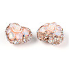 Heart Shape Polymer Clay Pave Rhinestone Beads RB-T018-03D-2