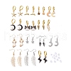 Brass Dangle Earrings & Huggie Hoop Earrings Sets EJEW-PH01365-1