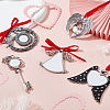 AHADERMAKER 5 Sets 5 Styles Zinc Alloy Heat Transfer Sublimation Blank Pendant Decorations AJEW-GA0007-53-5