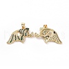 Brass Micro Pave Clear Cubic Zirconia Pendants ZIRC-F135-01G-03-1