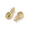 Brass Micro Pave Cubic Zirconia Charms KK-Q039-04A-G-2