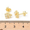 925 Sterling Silver Clear Cubic Zirconia Stud Earrings EJEW-Q032-01C-G-5