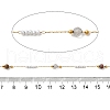 Handmade 304 Stainless Steel & Natural Mixed Stone Beaded Chains CHS-L031-06G-01-2